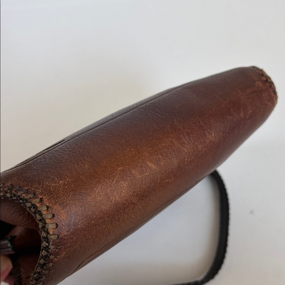 Antique embossed brown leather mini purse patented 1918. Clean. Embossed floral - Picture 10 of 16